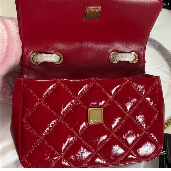 NWT Tory Burch Red Quilted Crossbody Small Leather Bag - Picture 13 of 16